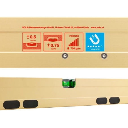 Livella magnetica 2 bolle alluminio AZM Sola -10