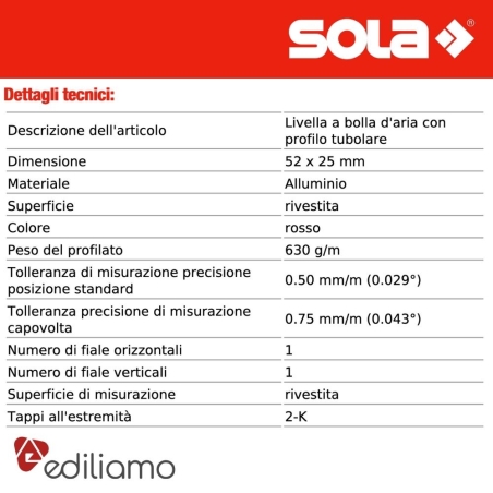 Livella alluminio 2 bolle BigX Sola -5