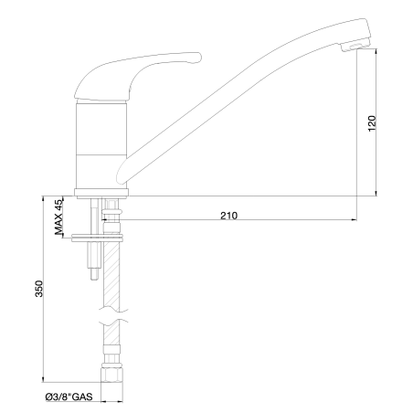 Miscelatore lavello canna bassa girevole 5160 Olivia Gaboli -2