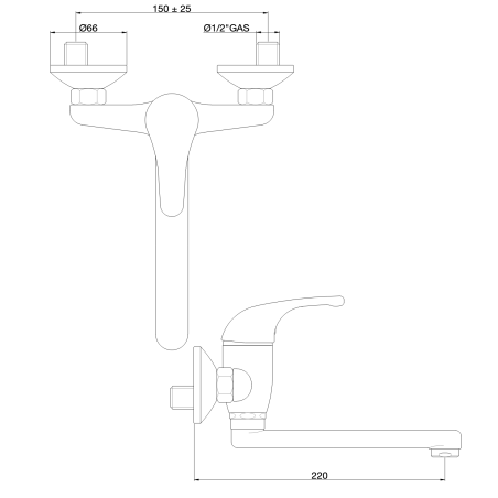 Miscelatore per lavello a parete 5100 Olivia Gaboli Luigi -1