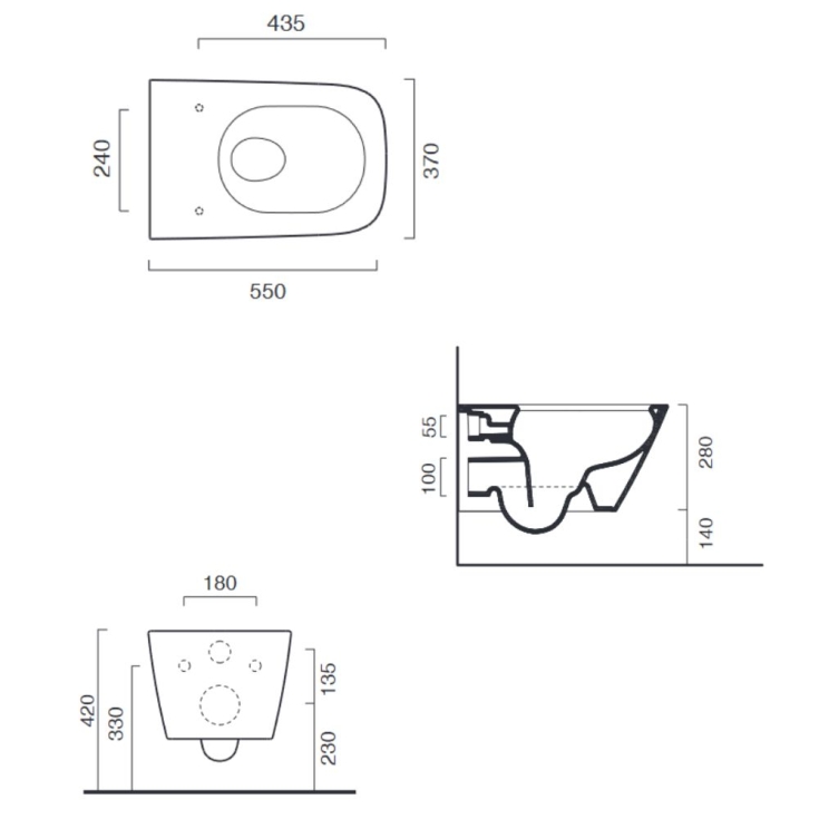 Wc sospeso 55x37 cm Newflush Green Catalano -3