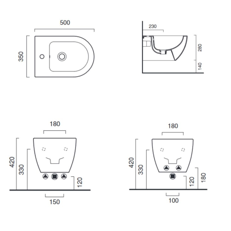 Bidet sospeso 50x35 cm Catalano Sfera -3