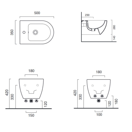 Bidet sospeso 50x35 cm Catalano Sfera -3