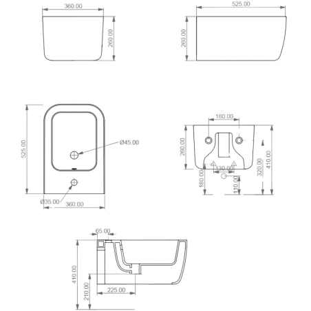 Bidet sospeso 52x36 cm Gsg Ceramiche Brio -5