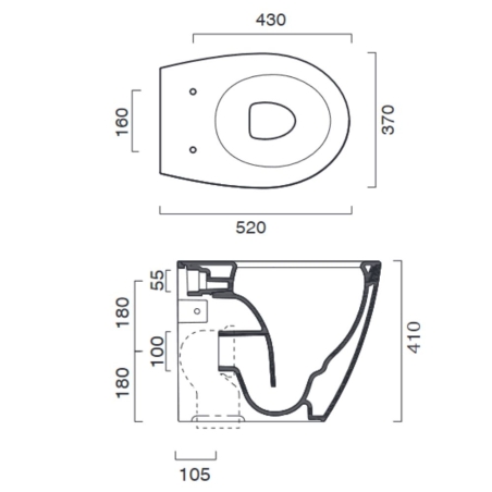 Wc a pavimento 52x37 cm Italy 52 Catalano -3