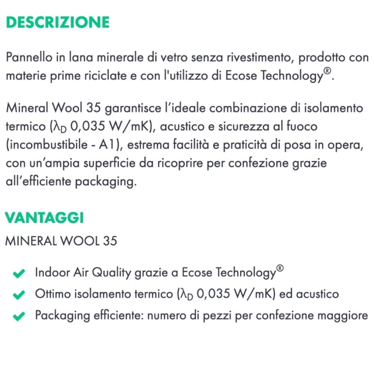 Lana di vetro minerale Mineral Wool 35 Knauf Insulation -1