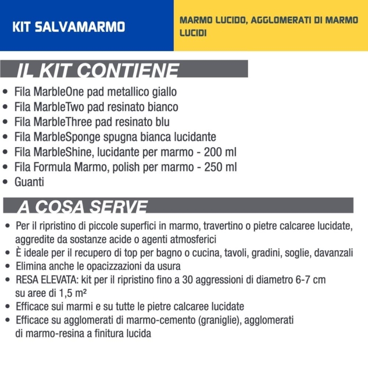 Kit lucida marmo marble restorer Fila -2