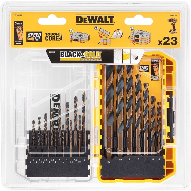 Punte trapano metallo DeWalt 23pz Black&Gold DT70729 -3