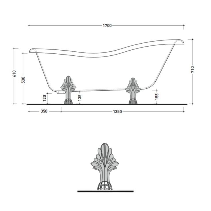 Piedi per vasca freestanding Flaminia -3