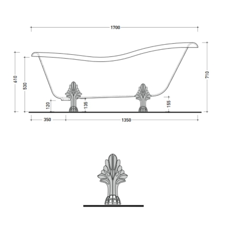 Piedi per vasca freestanding Flaminia -3