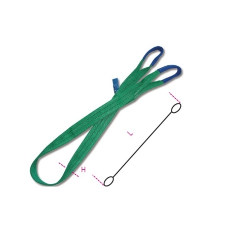 Fascia di sollevamento Robur Beta -verde piatta 2 tonnellate -3