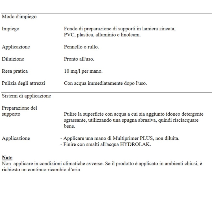Primer all'acqua a base di resine Multiprimer Plus -2