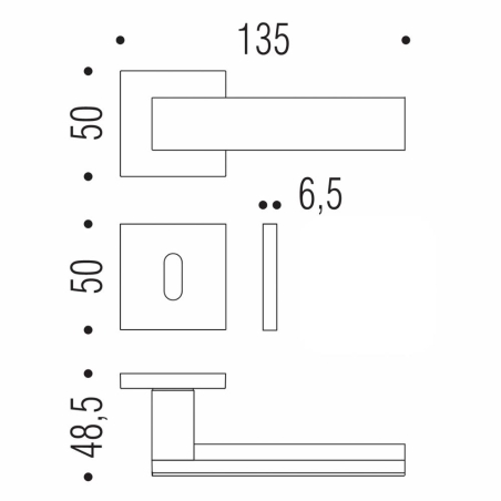 Maniglia porta CROMO/CROMAT LC91R ALBA Colombo -2