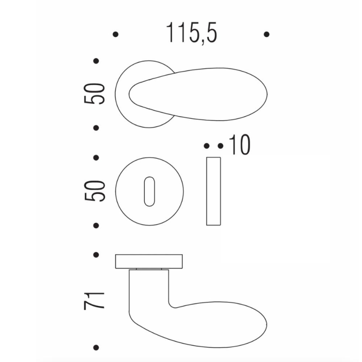 Maniglia porta CROMAT LC45R DROP Colombo -2