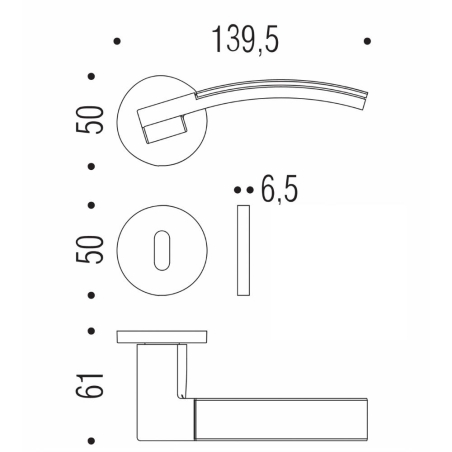 Maniglia porta curva CROMAT/CROMO TRAMA Colombo -2