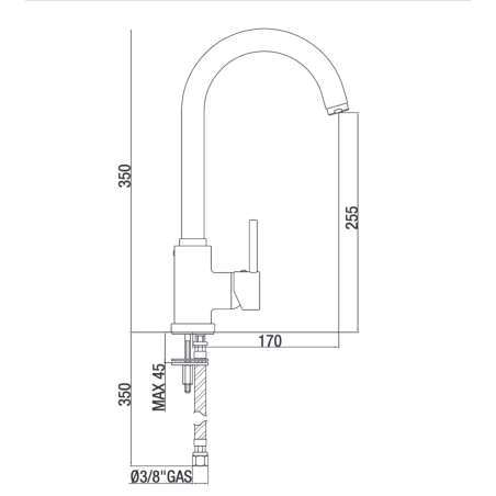 Miscelatore lavello con canna a ponte girevole 1120 Dolly Gaboli -2