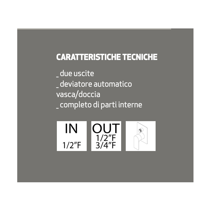 Miscelatore incasso con deviatore PR31GB101CRL Pois Ritmonio -2