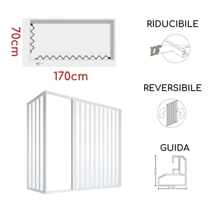Box vasca 70x170 cm a due lati Dublino PVC -4
