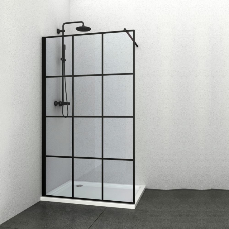 Walk In nero cristallo temprato 8 mm Andromeda Aquana -2