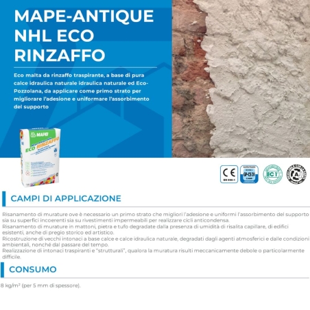 Malta da rinzaffo Mape Antique NHL Eco Rinzaffo 20 Kg -2