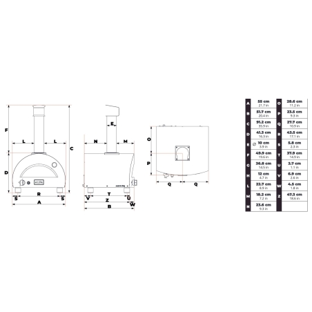 Forno pizza portatile gas grigio Alfa -4