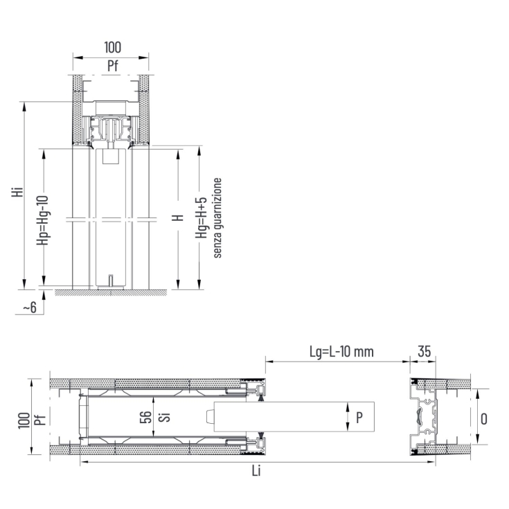 Techzero Scrigno 100mm contre-châssis affleurant en plaque de plâtre -5