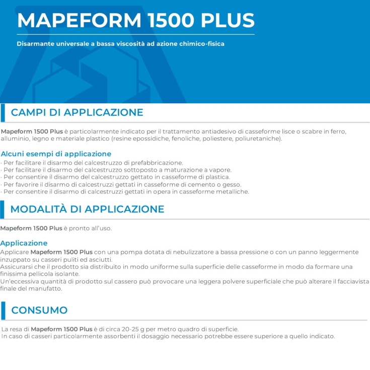 Disarmante universale Mapeform 1500 Plus 25l Mapei -2