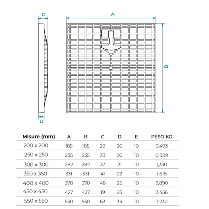 Griglia in PVC con telaio 20x20cm verde Dakota -5