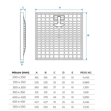 copy of Griglia in PVC con telaio 20x20cm verde Dakota -5