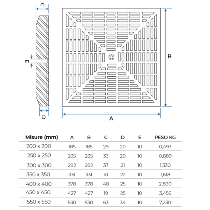 copy of Griglia in PVC con telaio 20x20cm verde Dakota -3