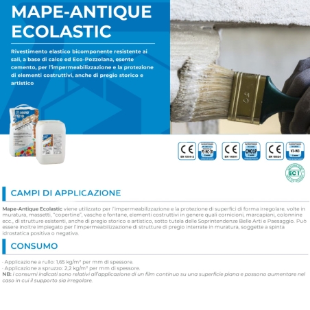 Rivestimento elastico bicomponente Mape-Antique Ecolastic Mapei -2