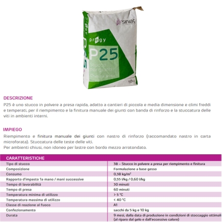 Stucco in polvere a presa rapida PREGYSYL P25 5kg -2