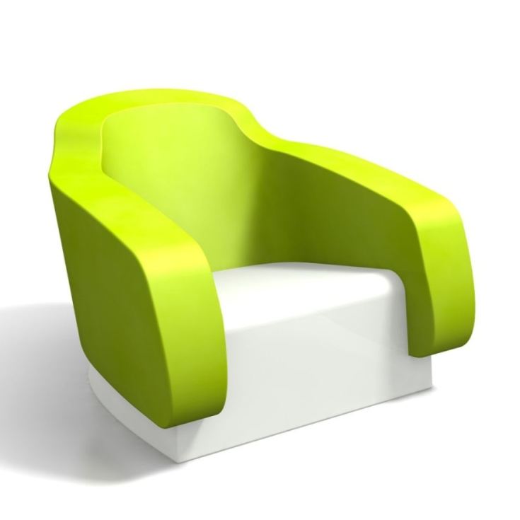 Poltona colorata da giardino Klimt Kloris | Kiwi & Bianco -3