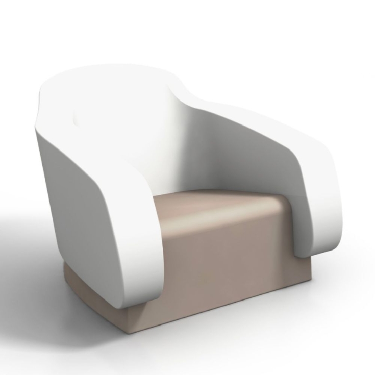 Poltrona colorata da giardino Klimt Kloris |Bianco & Tortora -3