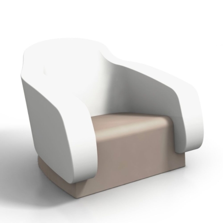 Poltrona colorata da giardino Klimt Kloris |Bianco & Tortora -3