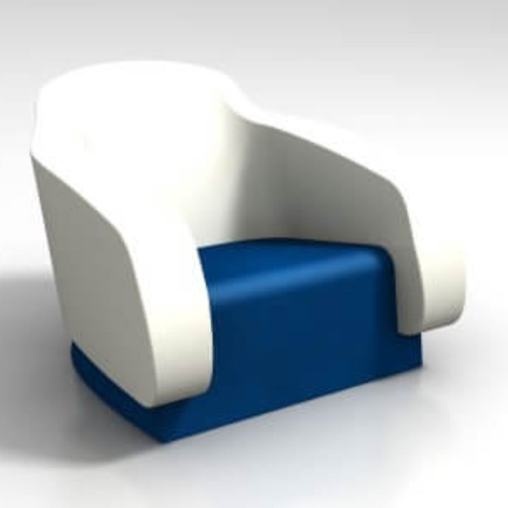 Poltrona da giardino Klimt Kloris |Bianco & Blu -2