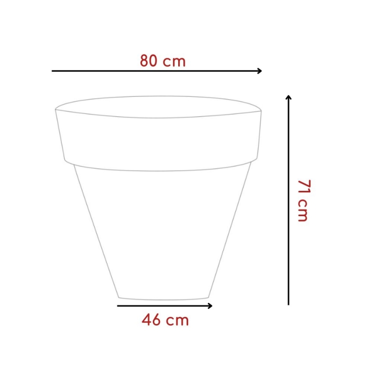 Vaso tutta capienza rotondo 80 cm e alto 71 cm in polietilene Romano Kloris -10