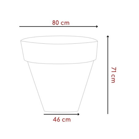 Vaso tutta capienza rotondo 80 cm e alto 71 cm in polietilene Romano Kloris -10