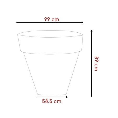 Vaso tutta capienza rotondo 100 cm e alto 89 cm in polietilene Romano Kloris -18