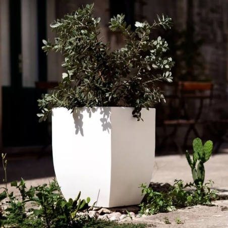 Vaso da giardino liscio 29x29 cm tutta capienza in polietilene Kloris -25