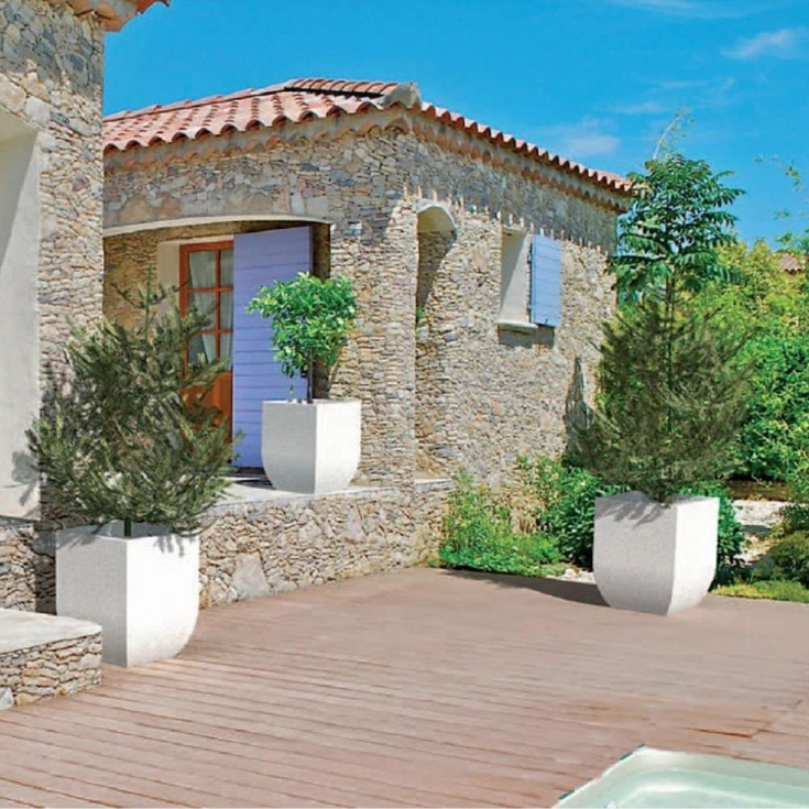 Vaso da giardino liscio 29x29 cm tutta capienza in polietilene Kloris -27