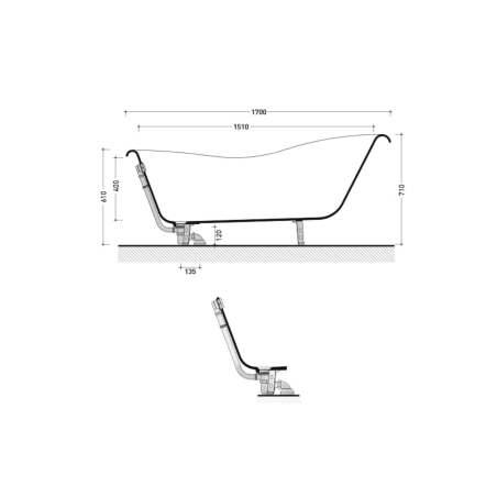 Sifone a vista + Piedi per vasca freestanding Flaminia -4