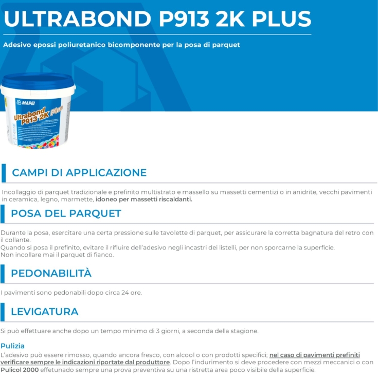 Collante legno Ultrabond P913 2K Plus Mapei 10Kg Chiaro -2