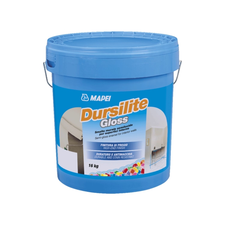 Smalto murale semilucido bianco interno Dursilite Gloss Mapei 16Kg -1