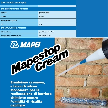 Mapestop Cream Mapei barriera chimica umidità risalita 280ml -2