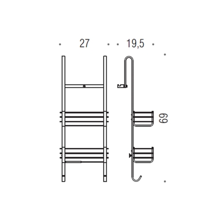 Mensola doccia cromo B9634 COLOMBO -3