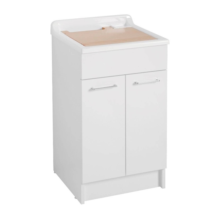 Lavatoio Colavene 50x50cm Jollywash con cesto portabiancheria Bianco -1