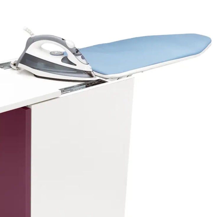 Asse Da Stiro In Legno Di Faggio - Tavola Pieghevole Regolabile, Made In Italy