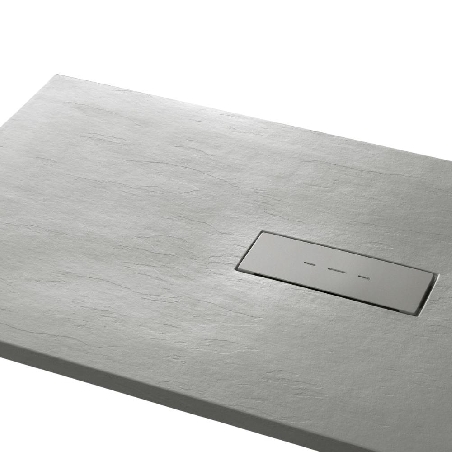 Piatto doccia 100x80 cm effetto pietra Agha bianco Stone V -3