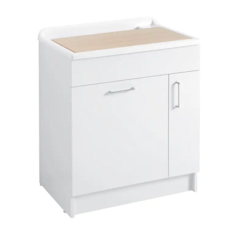 Lavatoio 75x50x86h cm con cesto portabiancheria bianco Lindo Max Colavene -1